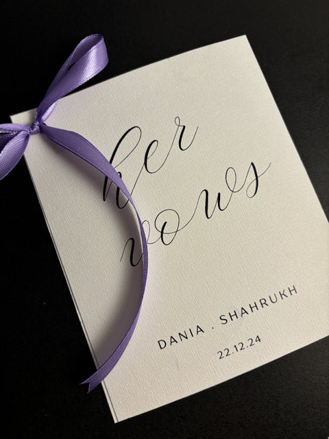 Personalized Her Vows Card
